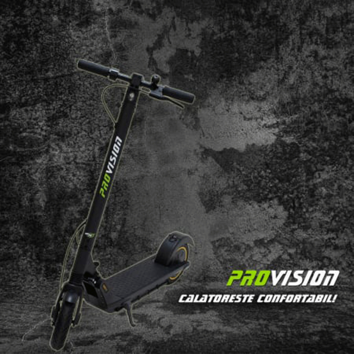 Trotineta electrica PROVISION S19, motor 300W, roata 10", acumulator 10.4Ah, negru/galben [14]
