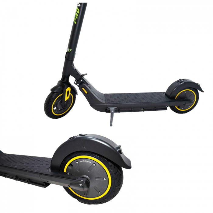 Trotineta electrica PROVISION S19, motor 300W, roata 10", acumulator 10.4Ah, negru/galben [9]