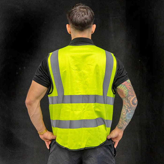 Vesta reflectorizanta cu buzunare FIVESTARS, marime universala, galben fluo [4]