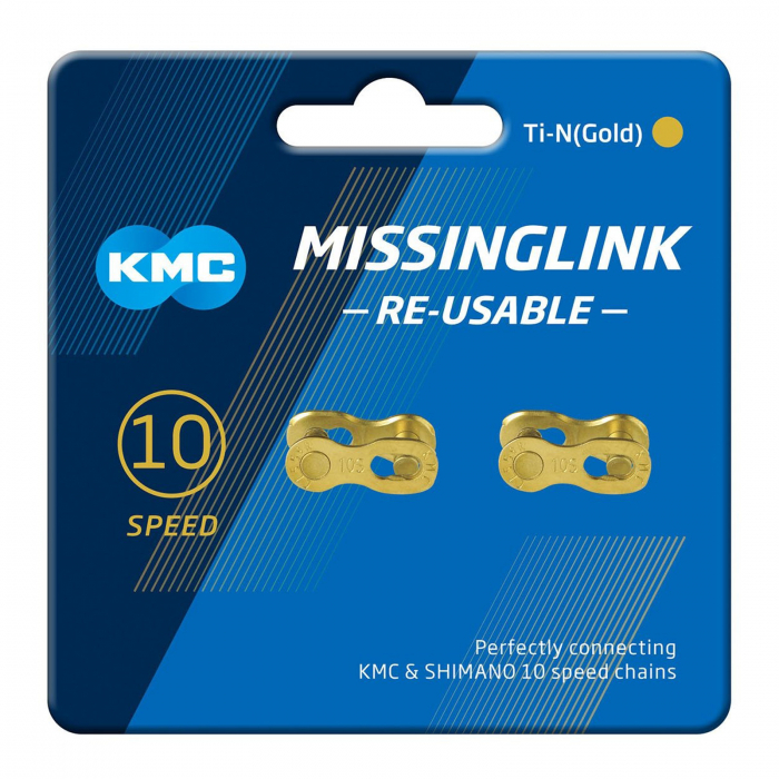 Set 2 zale rapide KMC Missing Link 10R Ti-N gold, compatibile 10 viteze, aurii [2]