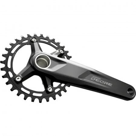 Angrenaj pedalier SHIMANO Deore M5100-1, aluminiu, 32T, brat 170 mm, negru [2]