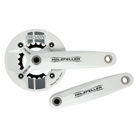 ACCESORII/COMPONENTE - Angrenaj pedalier TRUVATIV Holzfeller 2.2 RG, aluminiu, 24/36T, brat 175 mm, alb