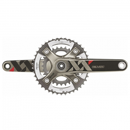 ANGRENAJE COMPLETE - Angrenaj pedalier TRUVATIV XX Q156, carbon/aluminiu, 28/42T, brat 175 mm, negru/argintiu