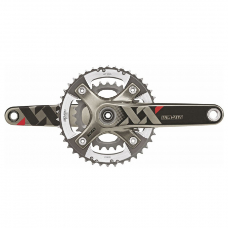 ACCESORII/COMPONENTE - Angrenaj pedalier TRUVATIV XX Q166, carbon/aluminiu, 28/42T, brat 175 mm, negru/argintiu