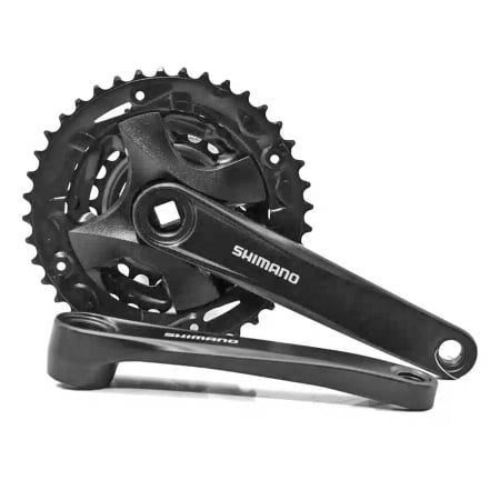 Angrenaj pedalier SHIMANO FC-MT101, aluminiu, 22/3040T, brate 175 mm, negru [3]