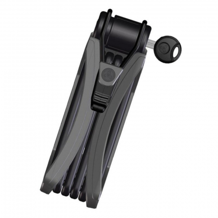 ANTIFURTURI - Antifurt modular pliabil cu cheie TRELOCK F2, 85 cm, 6 elemente, negru