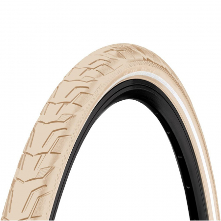 ANVELOPE 28 inch - Anvelopa pe sarma 28"x1.6 CONTINENTAL Ride City (42-622), crem/reflex