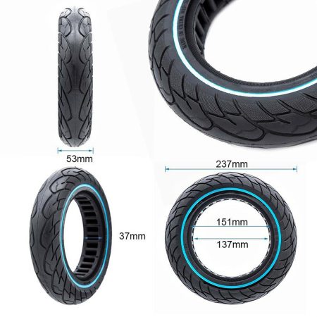 Anvelopa trotineta 10"x2.125-6.1/B34 FIVESTARS Ultra-Light Nedong Blue Line, plina, negru/albastru [4]