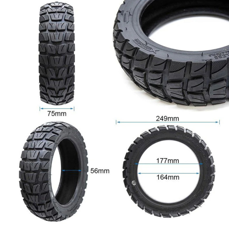 Anvelopa trotineta 10"x2.75-6.5 FIVESTARS, tubeless, negru [4]