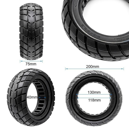 Anvelopa trotineta 8.5"x3.0 FIVESTARS Ultra-Light Ewheel Black Line, plina, negru [4]