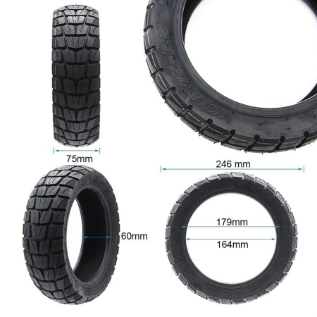 Anvelopa trotineta 10"x2.75-6.5 FIVESTARS, tubeless, negru [3]