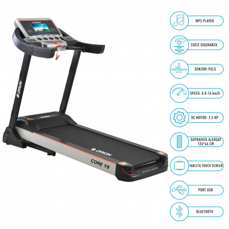 Banda de alergare 2.5CP cu tableta Android incorporata ORION Core Y8 [6]
