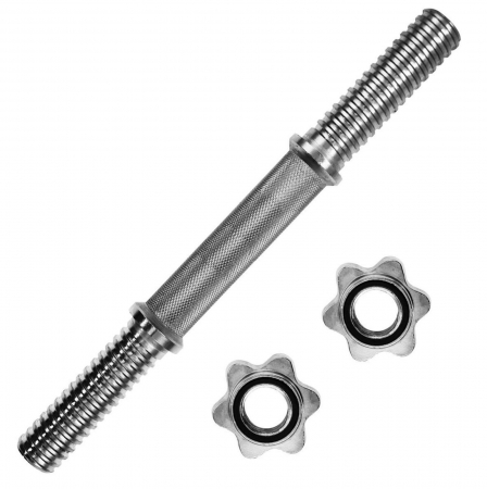 BARE GREUTATI - Bara scurta greutati DHS Fitness, diametru 30 mm, lungime 35 cm, argintiu