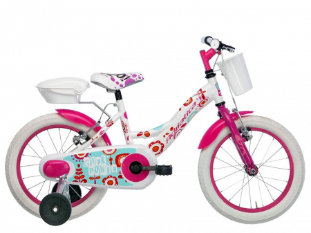 16" (varsta 4-6 ani) - Bicicleta copii 16" ADRIATICA Girl, alb/roz, varsta 4-6 ani