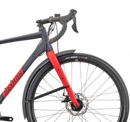 Bicicleta ciclocross 28" RAYMON Territ Street, cadru aluminiu, manete ergopower, frane disc, 18 viteze, albastru/rosu [3]