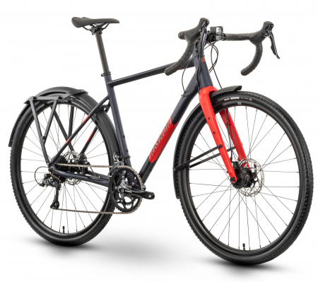 BICICLETE SOSEA-CICLOCROSS - Bicicleta ciclocross 28" RAYMON Territ Street, cadru aluminiu, manete ergopower, frane disc, 18 viteze, albastru/rosu