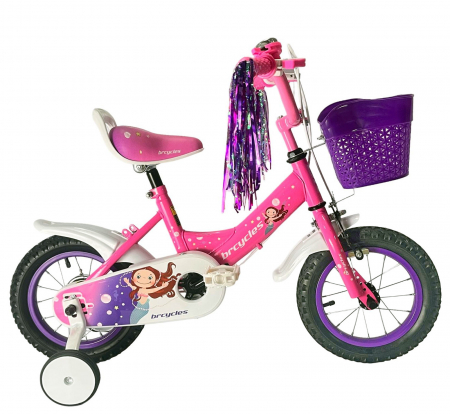 12" (varsta 2-4 ani) - Bicicleta copii 12" BR Jasmine, mov, varsta 2-4 ani
