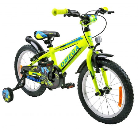 12" (varsta 2-4 ani) - Bicicleta copii 12" OMEGA Master, verde, varsta 2-4 ani