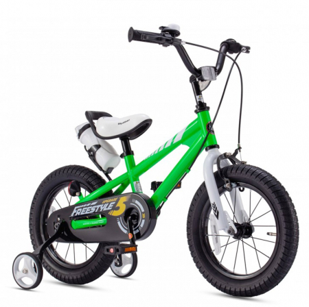 12" (varsta 2-4 ani) - Bicicleta copii 12" ROYAL BABY Freestyle, verde, varsta 2-4 ani