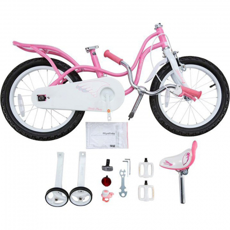 Bicicleta copii 12" ROYAL BABY Little Swan, roz, varsta 2-4 ani [8]