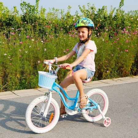 Bicicleta copii 12" ROYAL BABY Star Girl, albastru, varsta 2-4 ani [9]