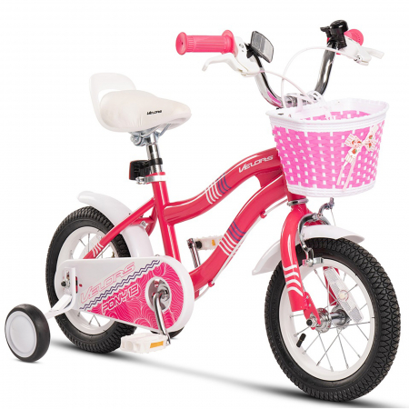 12" (varsta 2-4 ani) - Bicicleta copii 12" VELORS Pony V1204, fucsia, varsta 2-4 ani