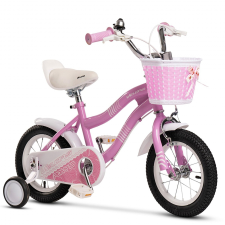 12" (varsta 2-4 ani) - Bicicleta copii 12" VELORS Pony V1204, fucsia, varsta 2-4 ani
