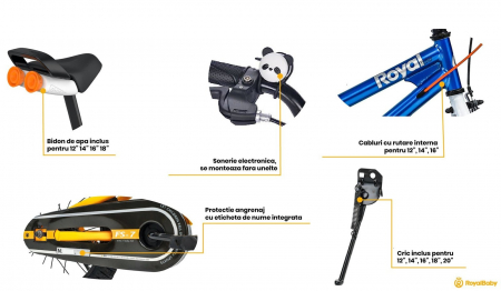 Bicicleta copii 14" ROYAL BABY Freestyle 7.0 NF, albastru, varsta 3-5 ani [5]