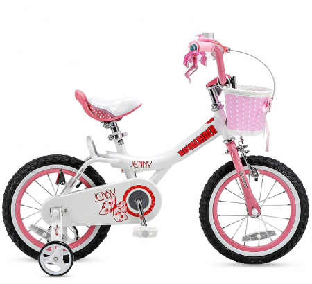 Bicicleta copii 14" ROYAL BABY  Jenny, alb/roz, varsta 3-5 ani [1]