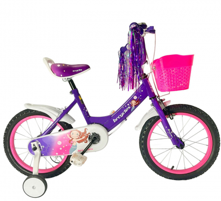 16" (varsta 4-6 ani) - Bicicleta copii 16" BR Jasmine, mov, varsta 4-6 ani