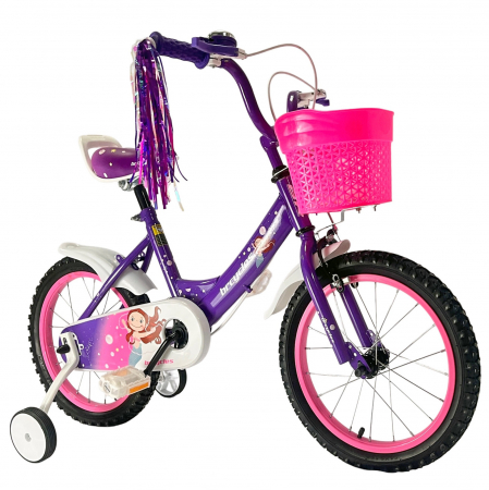 Bicicleta copii 16" BR Jasmine, mov, varsta 4-6 ani [1]