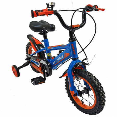 Bicicleta copii 12" BR Jasper, albastru/portocaliu, varsta 2-4 ani [1]
