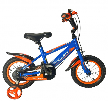 12" (varsta 2-4 ani) - Bicicleta copii 12" BR Jasper, albastru/portocaliu, varsta 2-4 ani
