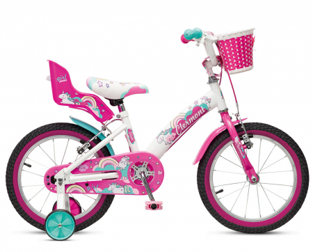 16" (varsta 4-6 ani) - Bicicleta copii 16" CLERMONT Lilian alb/roz, varsta 4-6 ani