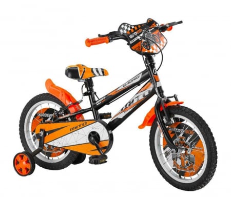 16" (varsta 4-6 ani) - Bicicleta copii 16" MITO BadKid Racing, albastru, varsta 4-6 ani