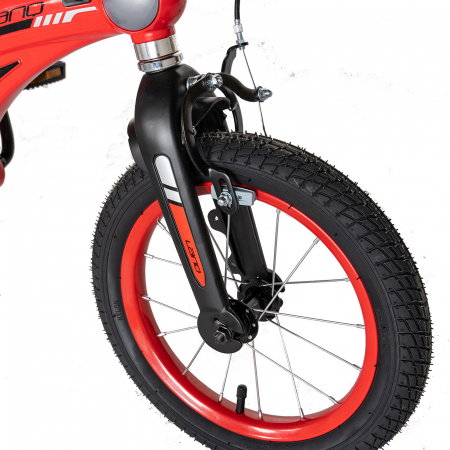 Bicicleta copii 16" LANQ, cadru magneziu, rosu, varsta 4-6 ani [2]
