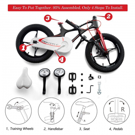 Bicicleta copii 16" ROYAL BABY Space Shuttle, cadru si roti magneziu, negru, varsta 4-6 ani [3]