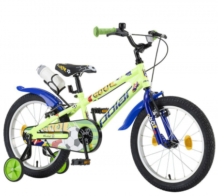 Bicicleta copii 18" POLAR Junior Dino, negru/verde, varsta 5-7 ani [1]