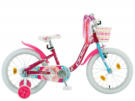 18" (varsta 5-7 ani) - Bicicleta copii 18" POLAR Junior Icecream, roz, varsta 5-7 ani