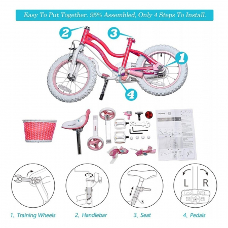 Bicicleta copii 18" ROYAL BABY Star Girl, violet, varsta 5-7 ani [6]