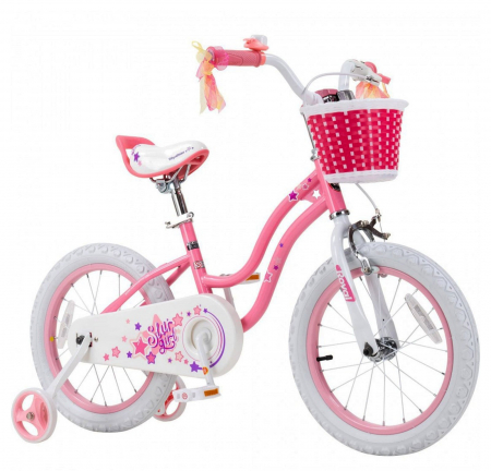 18" (varsta 5-7 ani) - Bicicleta copii 18" ROYAL BABY Star Girl, violet, varsta 5-7 ani