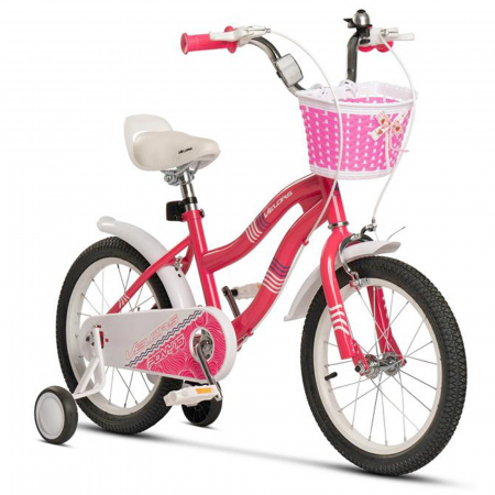 18" (varsta 5-7 ani) - Bicicleta copii 18" VELORS Pony V1804B roz, varsta 5-7 ani