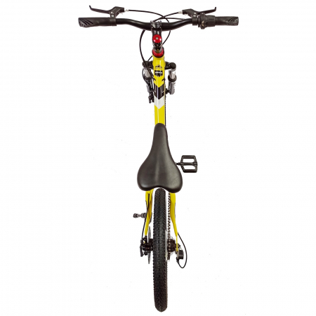 Bicicleta copii 20" BR Inspire, cadru otel 12", manete revoshift, frane disc, 7 viteze, galben/negru, varsta 7-10 ani [11]