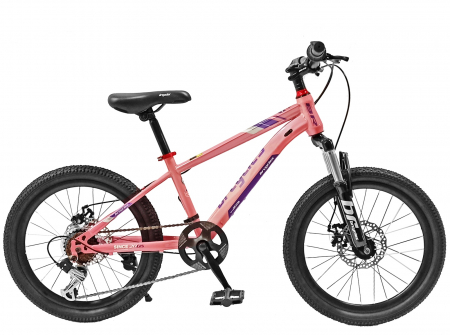 20" (varsta 7-10 ani) - Bicicleta copii 20" BR Inspire, cadru otel 12", manete revoshift, frane disc, 7 viteze, violet/roz, varsta 7-10 ani