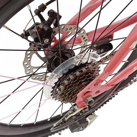 Bicicleta copii 20" BR Inspire, cadru otel 12", manete revoshift, frane disc, 7 viteze, violet/roz, varsta 7-10 ani [6]