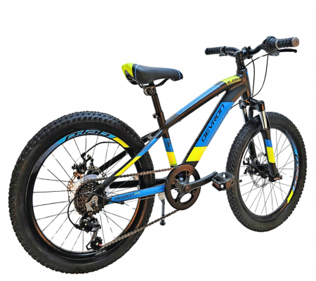Bicicleta copii 20" DEVRON Alaska 20, cadru aluminiu, frane disc, 6 viteze, negru/albastru, varsta 7-10 ani [2]