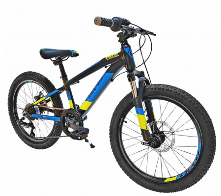 Bicicleta copii 20" DEVRON Alaska 20, cadru aluminiu, frane disc, 6 viteze, negru/albastru, varsta 7-10 ani [1]