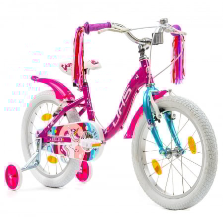 20" (varsta 7-10 ani) - Bicicleta copii 20" DHS Junior Unicorn, fucsia, varsta 7-10 ani