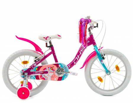 Bicicleta copii 20" DHS Junior Unicorn, fucsia, varsta 7-10 ani [1]