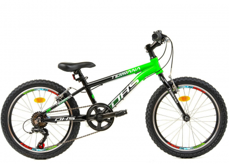 Bicicleta copii 20" DHS Terrana 2023, cadru aluminiu, manete RevoShift, frane V-Brake, 6 viteze, varsta 7-10 ani [1]